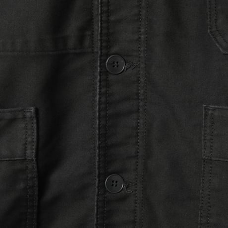 50-60s France Vintage Adolphe Lafont Black Moleskin Work Jacket