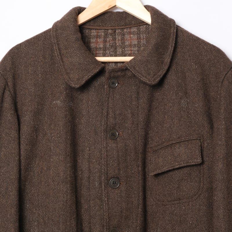 フレンチヴィンテージ　ウール　ファーマーズ　ジャケット DEADSTOCK】40-50s “Grey & Black” French Wool Farmers Jacket