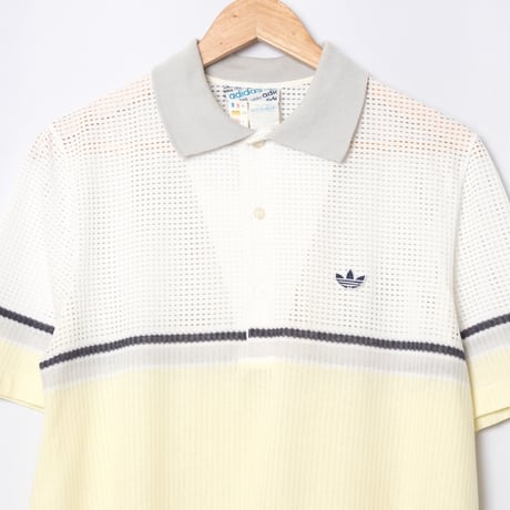70-80s Vintage adidas Ventex Half Sleeve Polo Shirt Mesh（Made in France）
