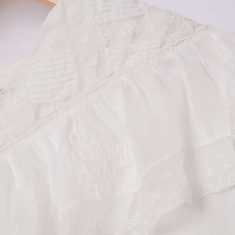 French Antique Cotton Lace Night Dress