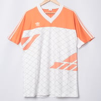 80s Vintage adidas Ventex Half Sleeve Game Shirt White × Orange