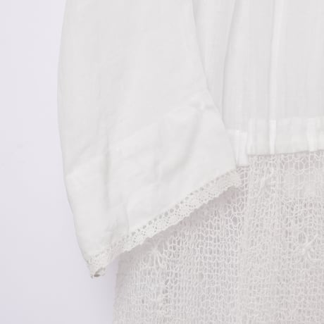 Early 1900s France  Antique Linen Church Smock 5