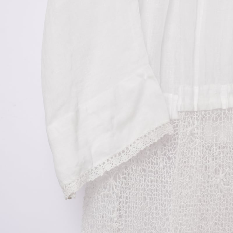 Early 1900s France Antique Linen Church Smock Early 1900s France Antique Linen Church Smock