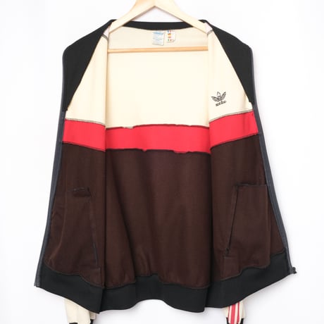 70-80s Vintage adidas Ventex Track Jacket Black×Ivory×Red (Made in France)