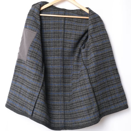50-60s France Vintage LOiSiR SPORT Herringbone Wool Farmers Work Jacket Size 46 Dead Stock