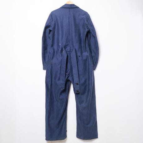40-50s France Vintage Blue Moleskin all ln One