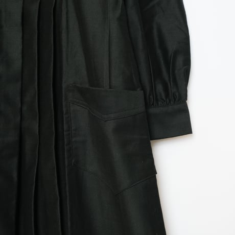 40-50s  Light Black Moleskin Work Dress Dead Stock