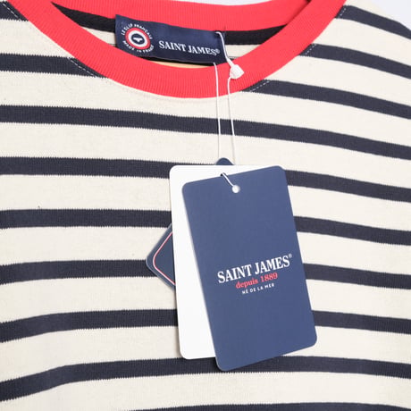 SAINT JAMES × Le Slip Français Half Sleeve Shirt ECRU×MARINE