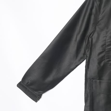 40-50s France Vintage Adolphe Lafont Black Moleskin Work Jacket Dead Stock