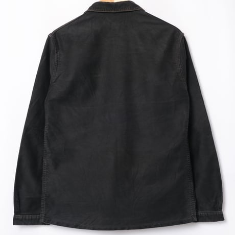40-50s France Vintage Le Mont St Michel Black Moleskin Jacket