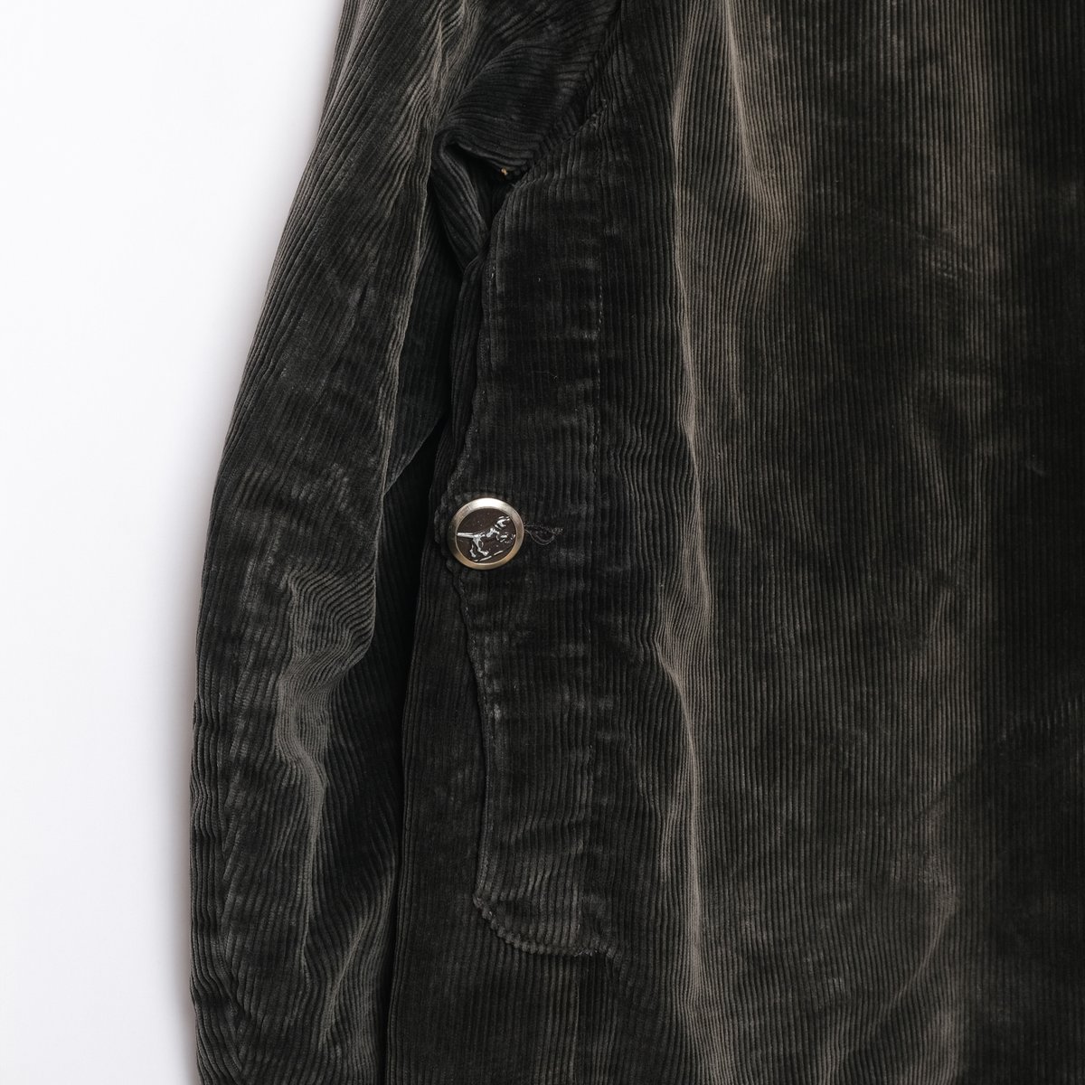 ジャケット・アウター 1940s La favorite french vintage hunting 1940's French Vintage Gray Cotton Pique Hunting Jacket with