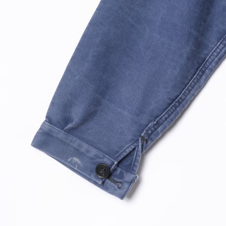 40s-50s France Vintage Adolphe Lafont Blue Moleskin Work Jacket