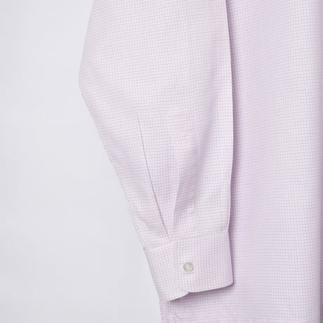 00s- Charvet Checked Cotton shirt Pink（Made in France）