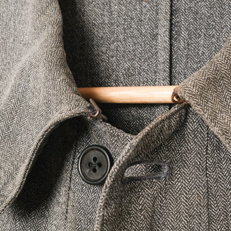 30~40s vintageブラックシャンブレー アトリエコート 30-40s French Vintage HBT Black Chambray Ateli