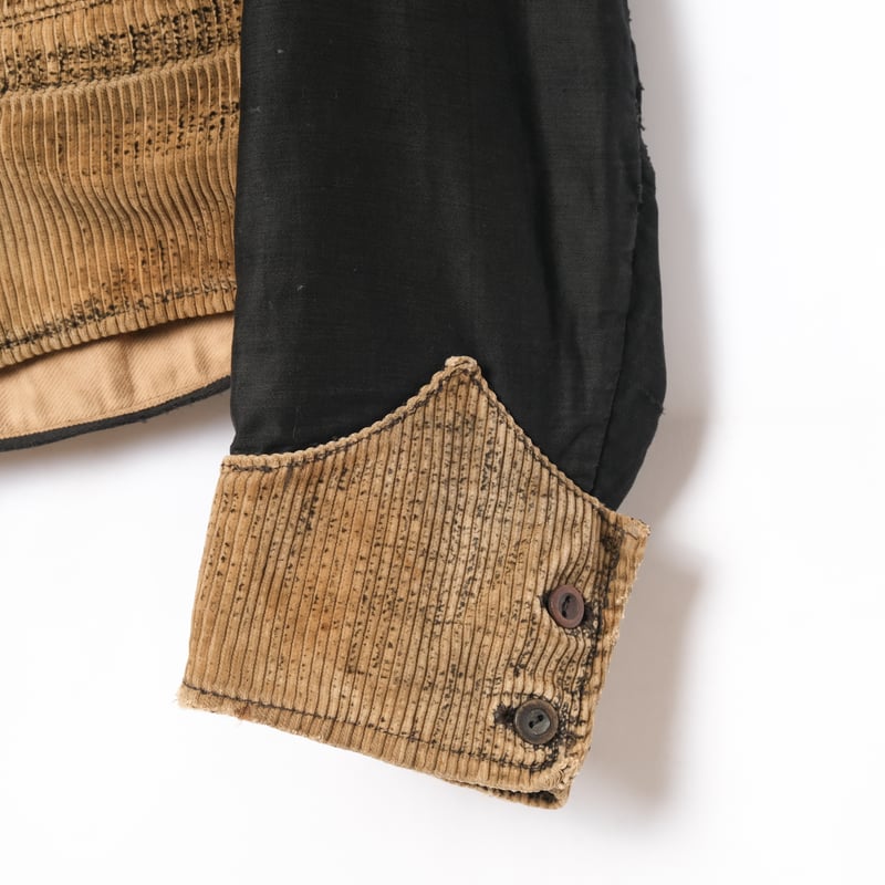 〜30'S フレンチコーデュロイ/ ブラックモールスキン ジレジャケット 30ss France Vintage Corduroy×Black Moleskin Dou