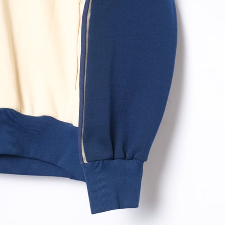 70-80s Vintage adidas Ventex Hoodie Ivory × Navy (Made in France)