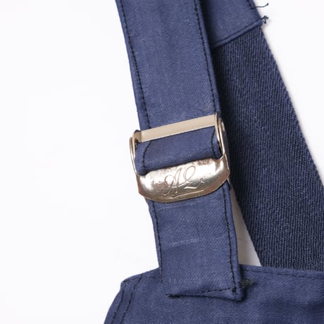 30-40s Adolphe Lafont Blue Moleskin Work Overalls Dead Stock
