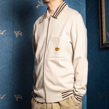 70-80s Vintage adidas Knit Jacket Beige