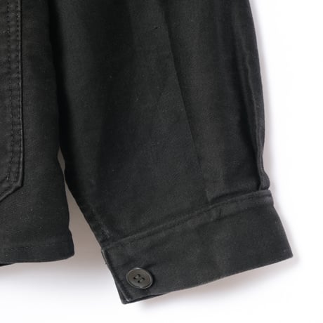 40-50s  France Vintage Le Mont St Vincent Black Moleskin Jacket 4 Buttons