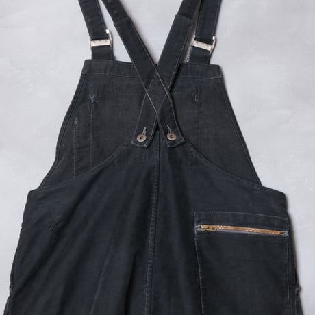 40-50s Le Mont St Michel  French Work Black Moleskin Overalls