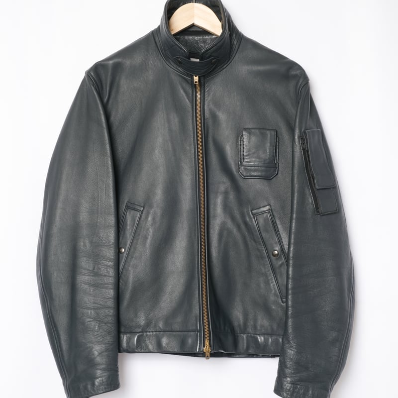 French Army Pilot Leather Jacket (Navy) Size 96
