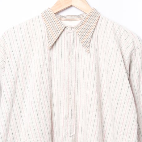 30-40s France Vintage Granpa Striped Shirt