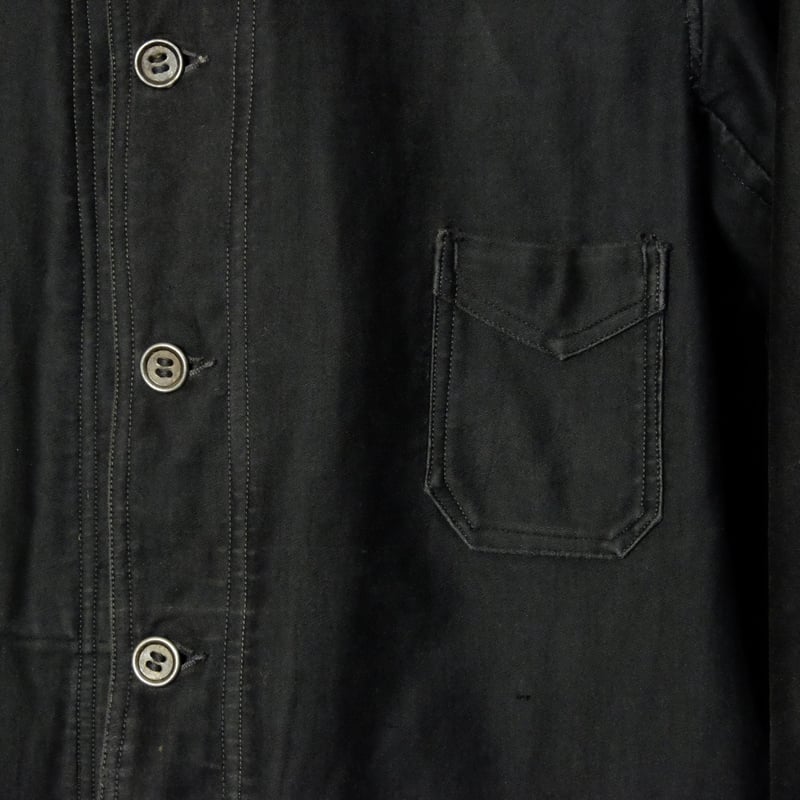 30s-40s Black Moleskin Jacket Metal Button | Ug 30s-40s Black Moleskin Jacket Metal Button | Ug