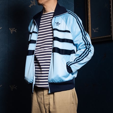 70-80s Vintage adidas Ventex Track Jacket Model  First Right Blue×Navy (Made in France) 174-1