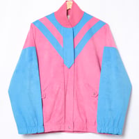 70-80s Vintage adidas Ventex Velours Track Jacket Pink (Made in France)
