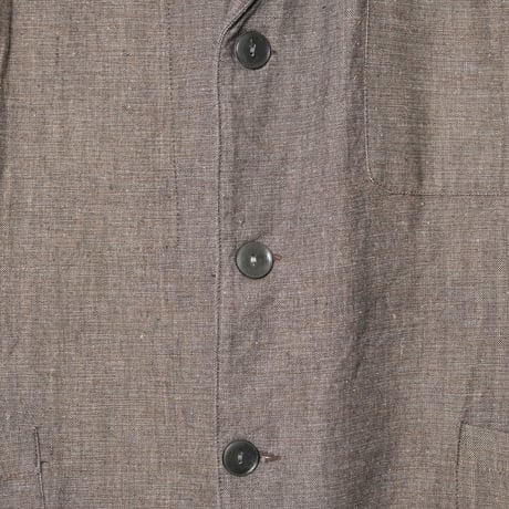 50-60s France Vintage Canvas Black Chambray Tailored Jacket 46