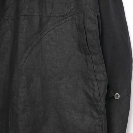 40s France Vintage Indigo Linen Maquignon Coat Dead Stock