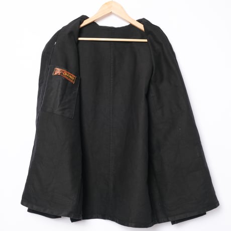 50-60s France Vintage DOLMEN Black Moleskin Jacket