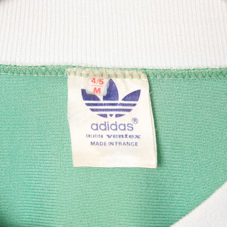 70-80s Vintage adidas Ventex Game Shirt Green × White (Made in France)