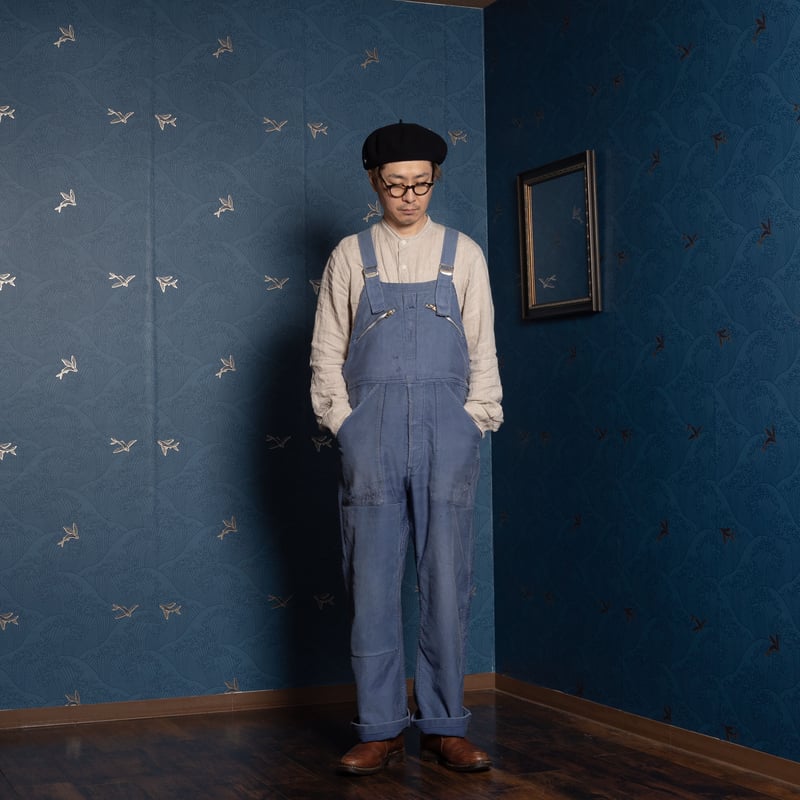 1950s ADOLPHE LAFONT ブルーモールスキンオーバーオール fit=scale-down,w=1200
