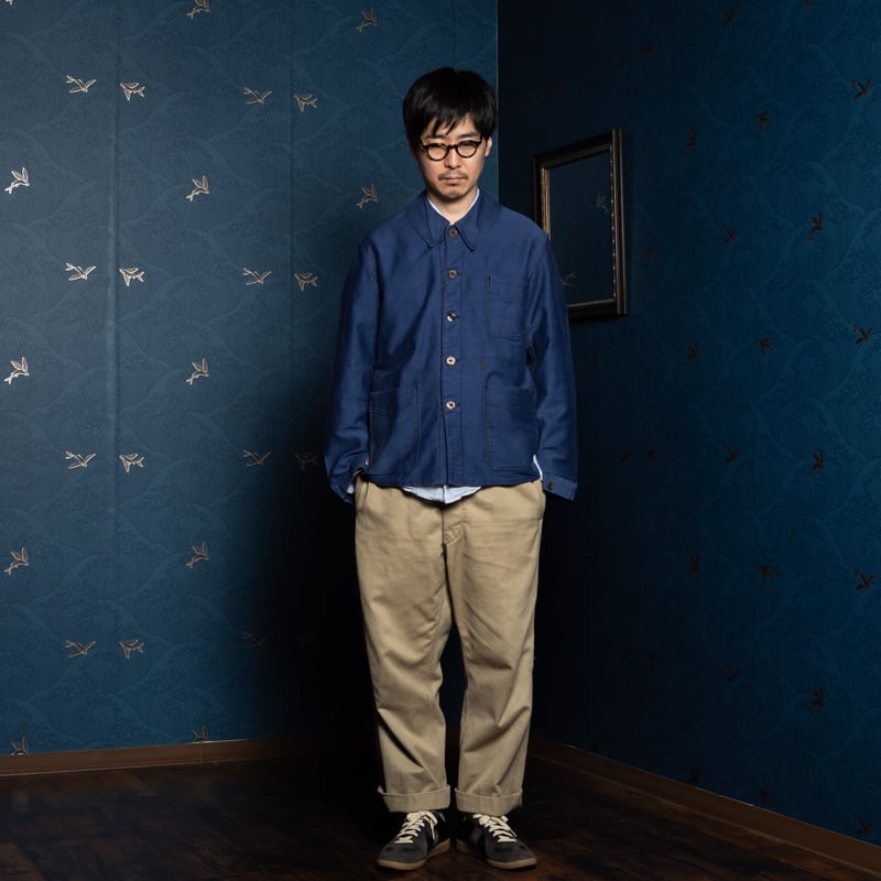 30-40s Frence Vintage KONEKO Blue Moleskin Jack