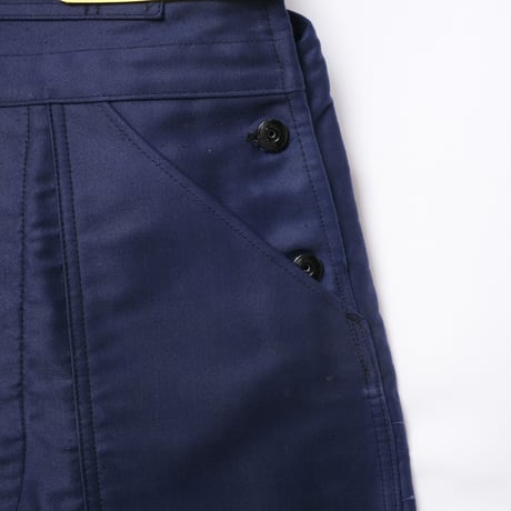 40-50s Le Mont St Michel  Blue Moleskin Work Overalls Dead Stock