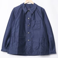 40s France Vintage Adolphe Lafont Blue Moleskin Work Jacket Dead Stock