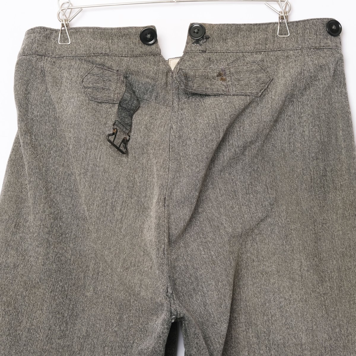 30-40s French Vintage Black Chambray Trousers 30-40s French Vintage Black Chambray Trousers