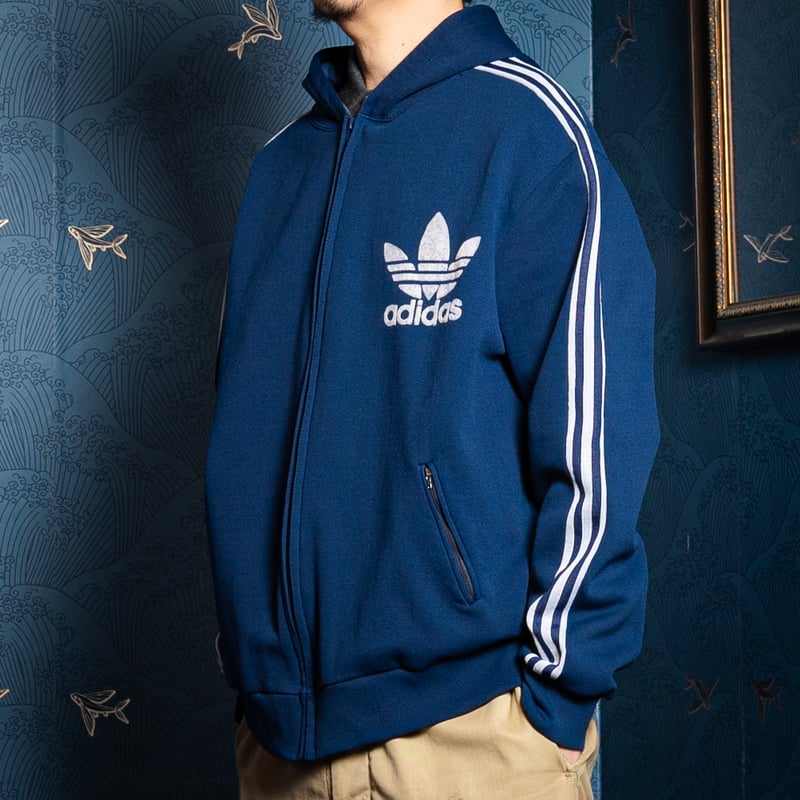 70s Vintage adidas Ventex Hoodie Navy (Made in
