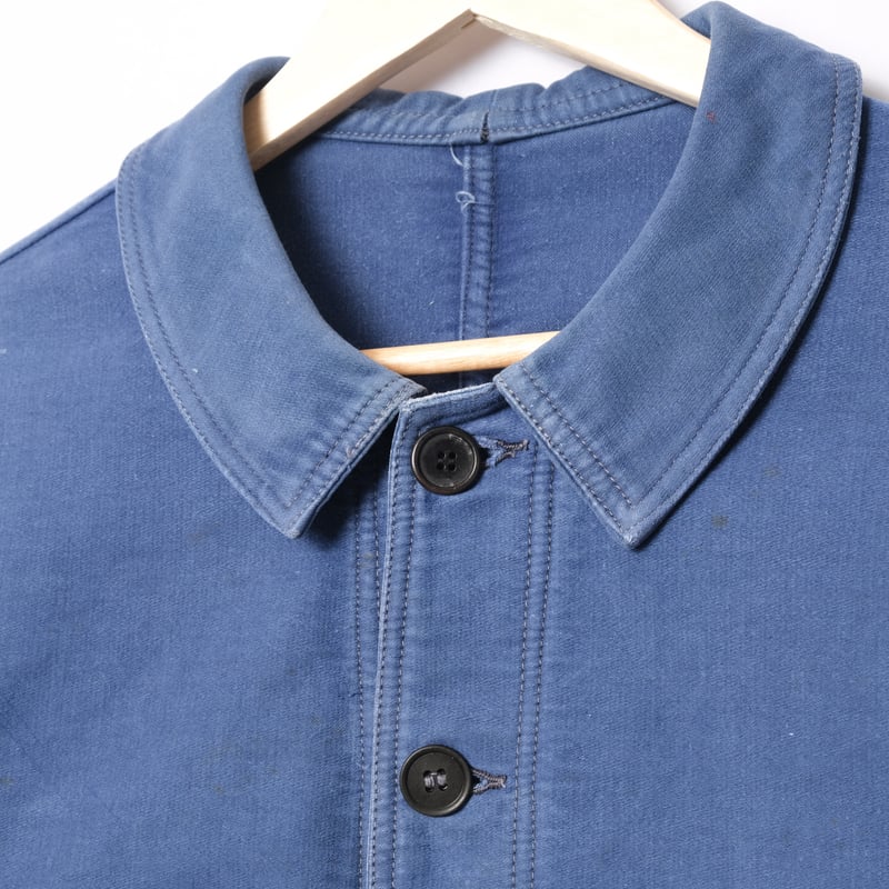 t*k様 40s モンサンミッシェル　デッドストック　フランス　ブルー　コットン 40s France Vintage Le Mont St Michel Blue Moles