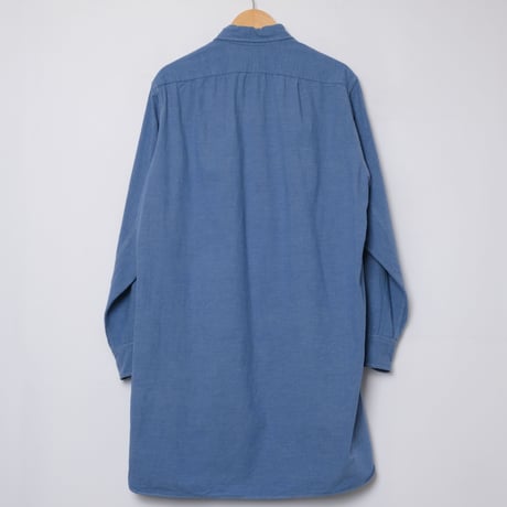 40-50s French Vintage Blue Chambray Cotton Granpa Shirts 1