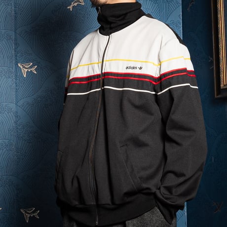 70-80s Vintage adidas Ventex Track Jacket Black × Light Gray(Made in France)
