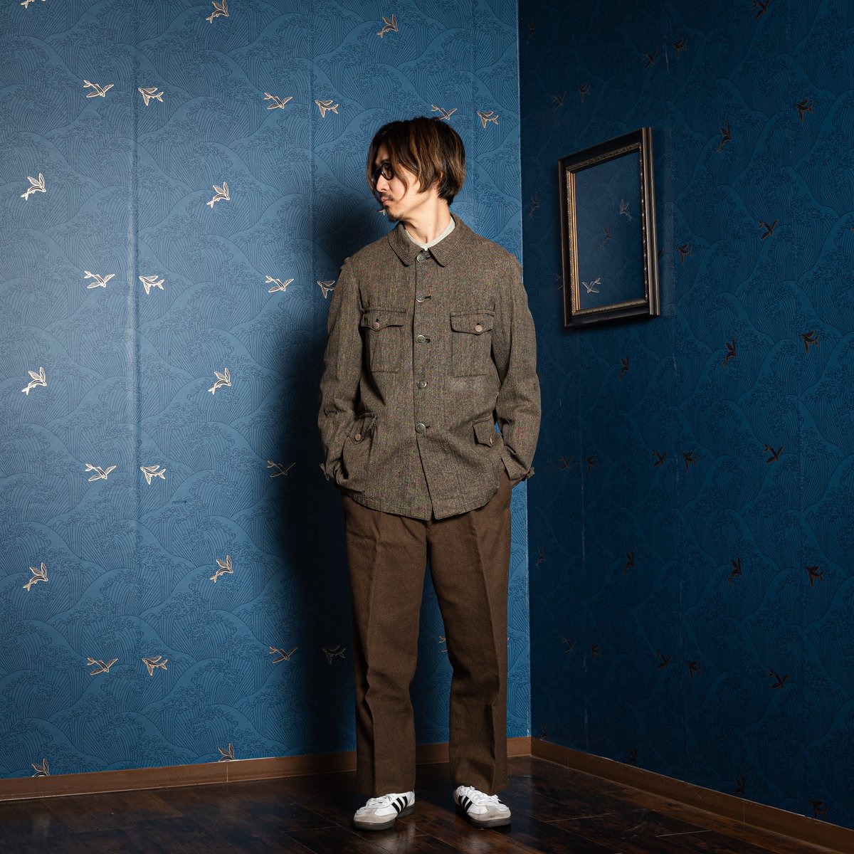 【霧風】スペシャル ブラックシャンブレーフレンチハンティングジャケット 霧風】スペシャル ブラックシャンブレーフレンチハンティング