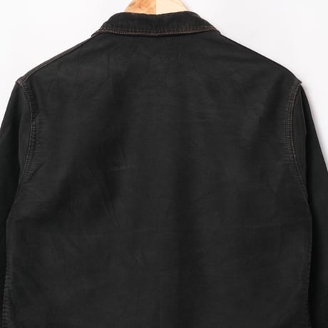 40-50s France Vintage Le Mont St Michel Black Moleskin Jacket