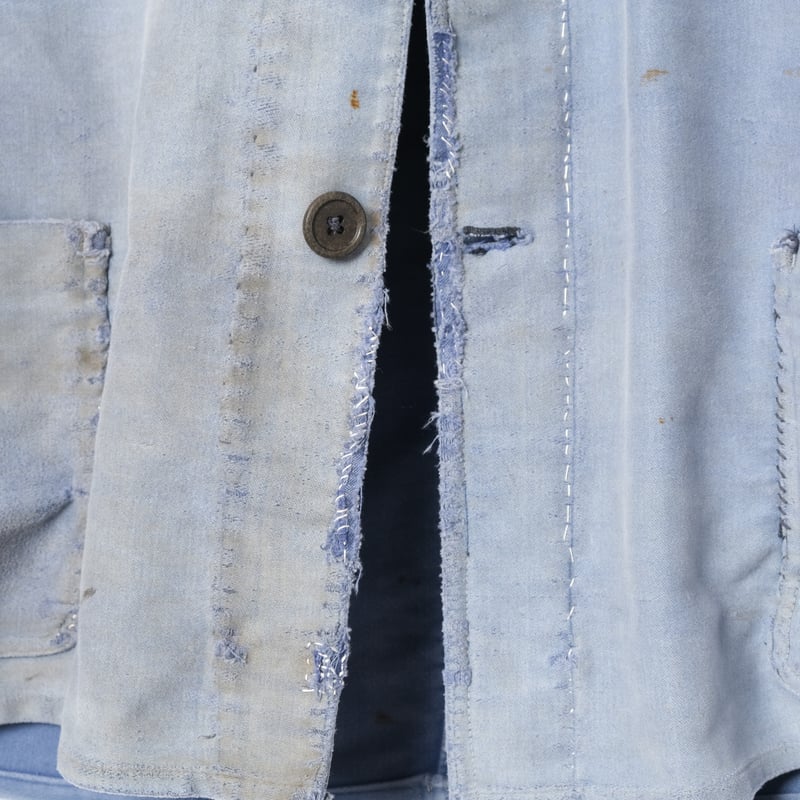 40-50s France Vintage Blue Moleskin Work Jacket