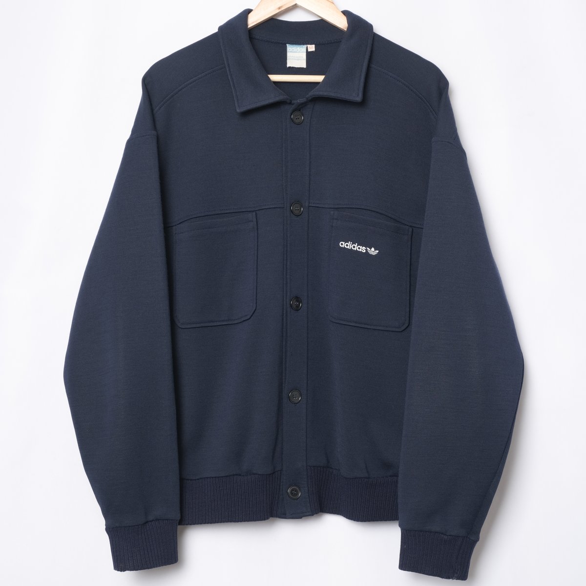 70s Adidas ニット トラッカージャケット 襟付き 西ドイツ製 OPTI
