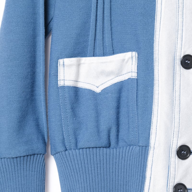 70-80s Vintage adidas Button Knit Jacket Blue G