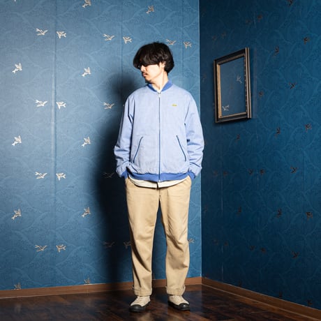 70-80s LACOSTE Reversible Cotton Blouson Light Blue（Made in France）