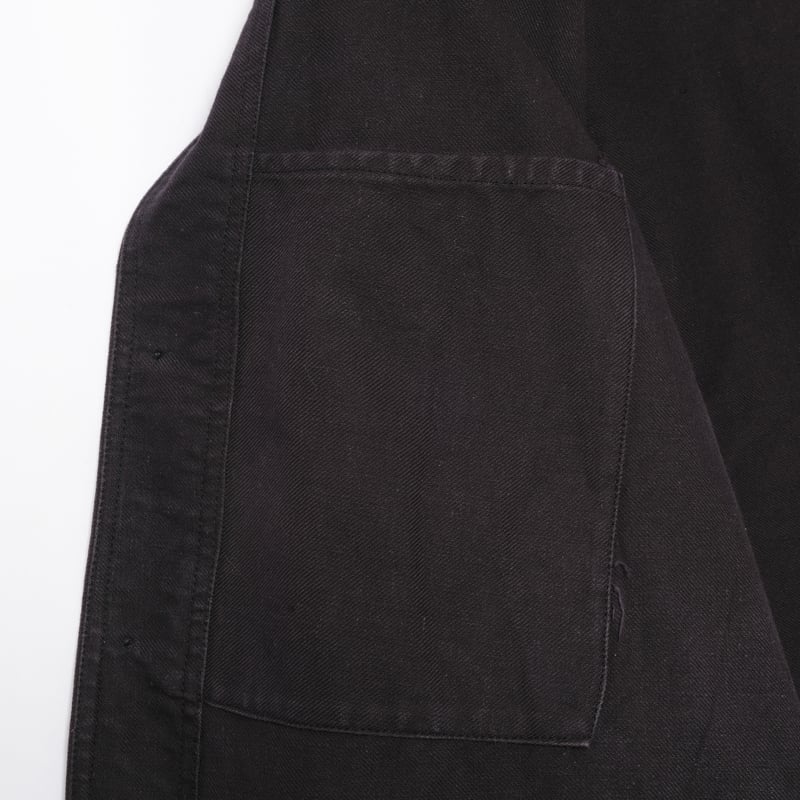 30-40s France Vintage Black Cotton Twill Work J