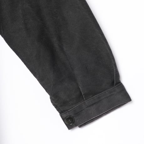 50s France Vintage Le Mont Saint Martin Black Moleskin Work Jacket